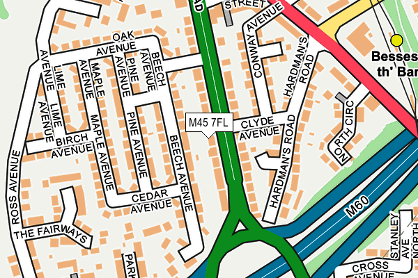 M45 7FL map - OS OpenMap – Local (Ordnance Survey)