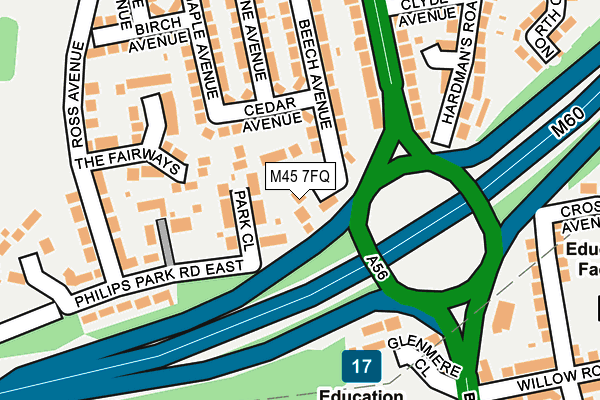 M45 7FQ map - OS OpenMap – Local (Ordnance Survey)