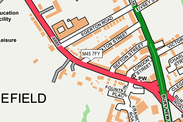 M45 7FY map - OS OpenMap – Local (Ordnance Survey)