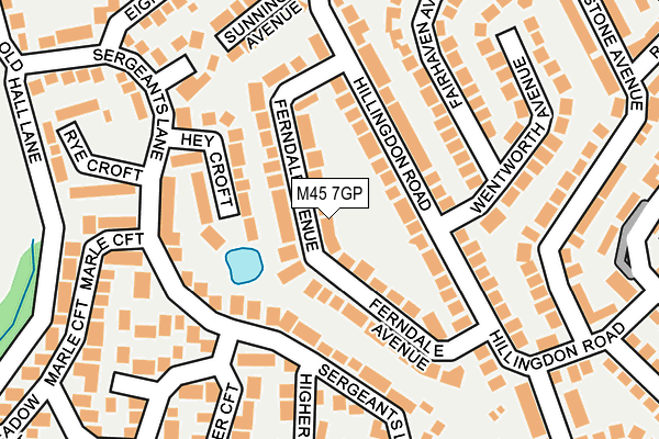 M45 7GP map - OS OpenMap – Local (Ordnance Survey)