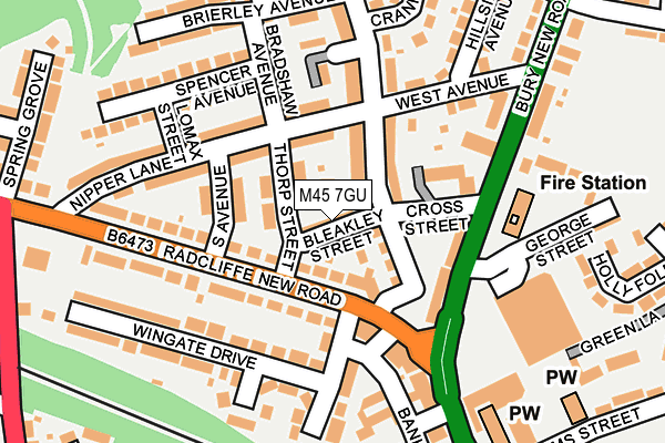 M45 7GU map - OS OpenMap – Local (Ordnance Survey)