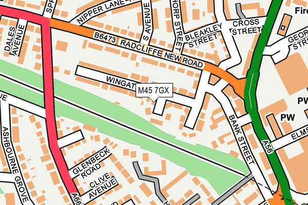 M45 7GX map - OS OpenMap – Local (Ordnance Survey)