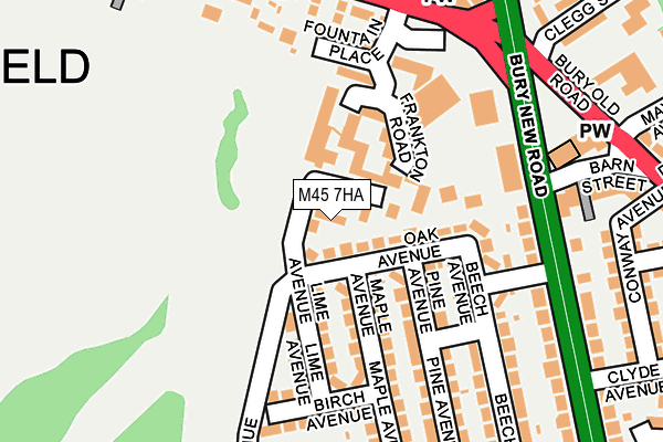 M45 7HA map - OS OpenMap – Local (Ordnance Survey)