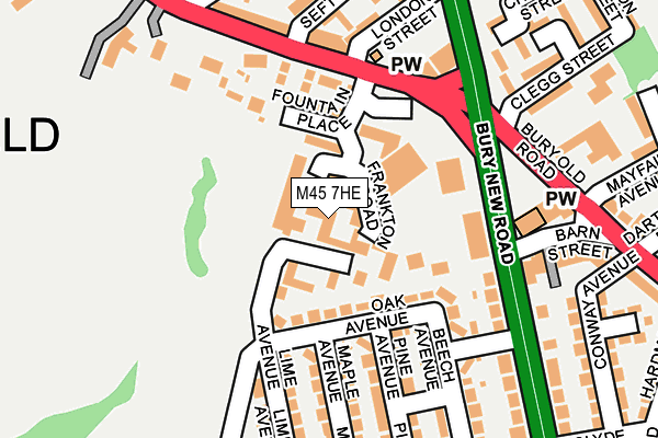 M45 7HE map - OS OpenMap – Local (Ordnance Survey)
