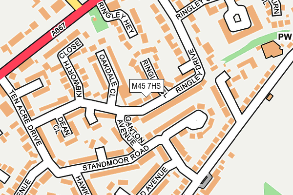 M45 7HS map - OS OpenMap – Local (Ordnance Survey)