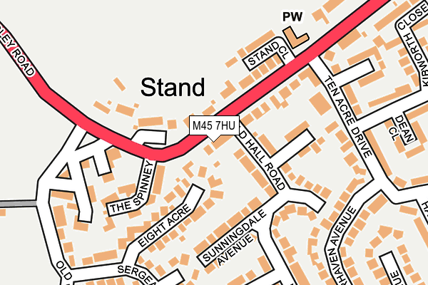 M45 7HU map - OS OpenMap – Local (Ordnance Survey)