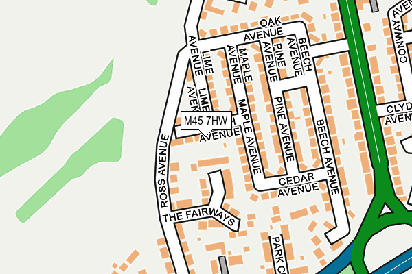 M45 7HW map - OS OpenMap – Local (Ordnance Survey)