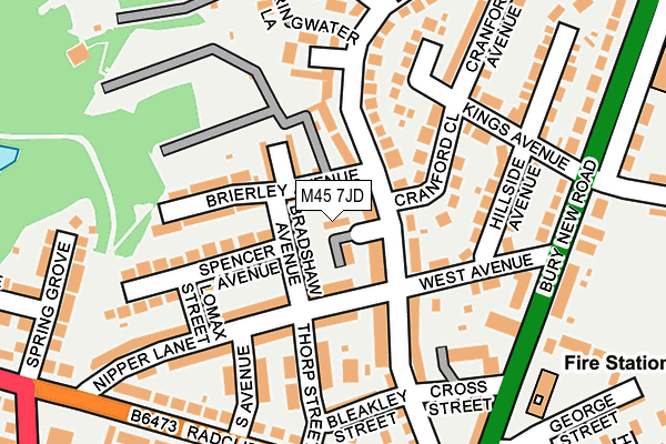 M45 7JD map - OS OpenMap – Local (Ordnance Survey)
