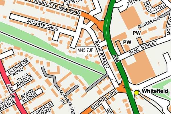 M45 7JF map - OS OpenMap – Local (Ordnance Survey)