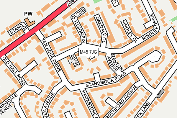 M45 7JG map - OS OpenMap – Local (Ordnance Survey)