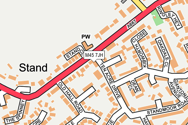 M45 7JH map - OS OpenMap – Local (Ordnance Survey)