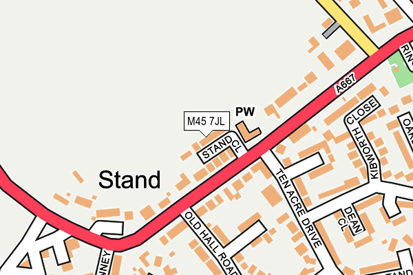 M45 7JL map - OS OpenMap – Local (Ordnance Survey)