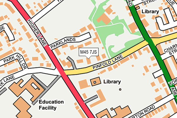 M45 7JS map - OS OpenMap – Local (Ordnance Survey)