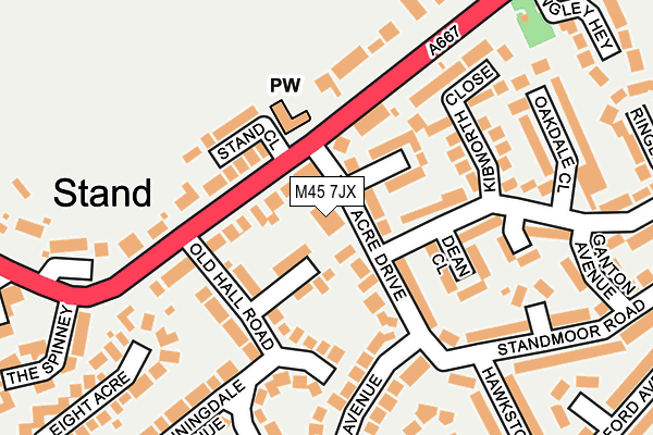 M45 7JX map - OS OpenMap – Local (Ordnance Survey)