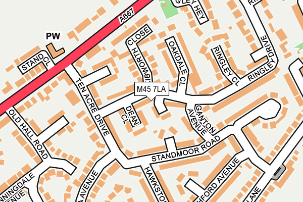 M45 7LA map - OS OpenMap – Local (Ordnance Survey)
