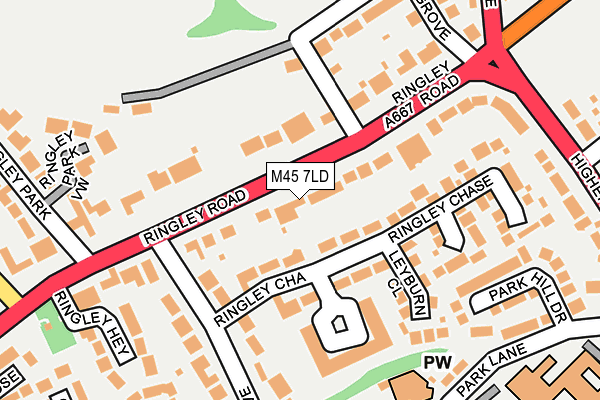 M45 7LD map - OS OpenMap – Local (Ordnance Survey)