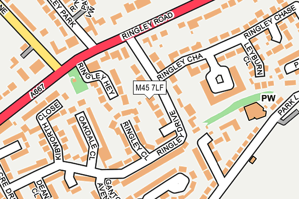M45 7LF map - OS OpenMap – Local (Ordnance Survey)