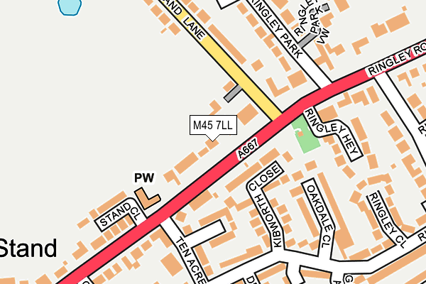 M45 7LL map - OS OpenMap – Local (Ordnance Survey)