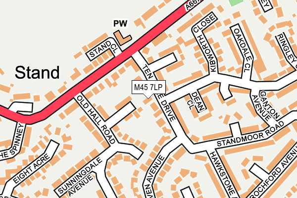 M45 7LP map - OS OpenMap – Local (Ordnance Survey)