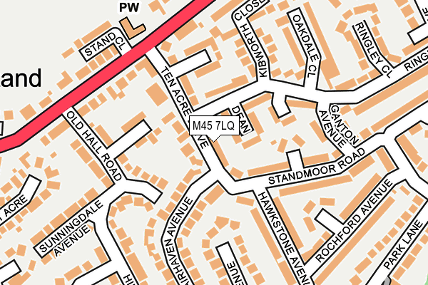 M45 7LQ map - OS OpenMap – Local (Ordnance Survey)