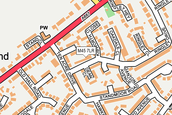 M45 7LR map - OS OpenMap – Local (Ordnance Survey)