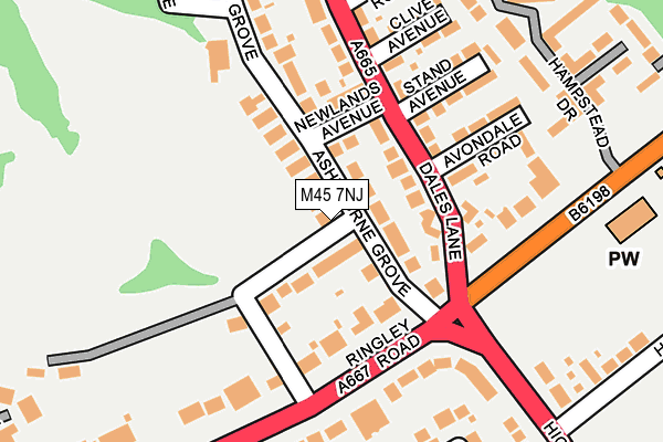 M45 7NJ map - OS OpenMap – Local (Ordnance Survey)