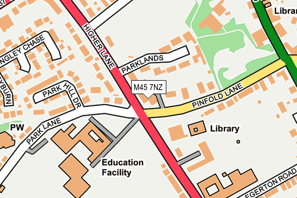 M45 7NZ map - OS OpenMap – Local (Ordnance Survey)