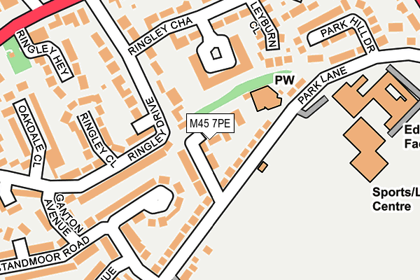 M45 7PE map - OS OpenMap – Local (Ordnance Survey)