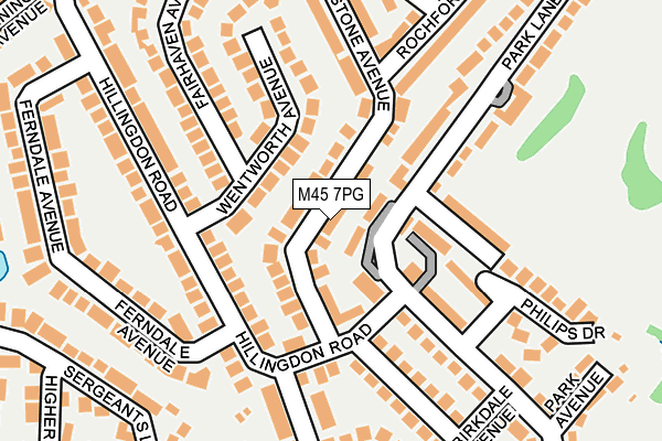 M45 7PG map - OS OpenMap – Local (Ordnance Survey)