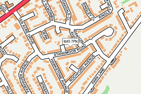 M45 7PN map - OS OpenMap – Local (Ordnance Survey)