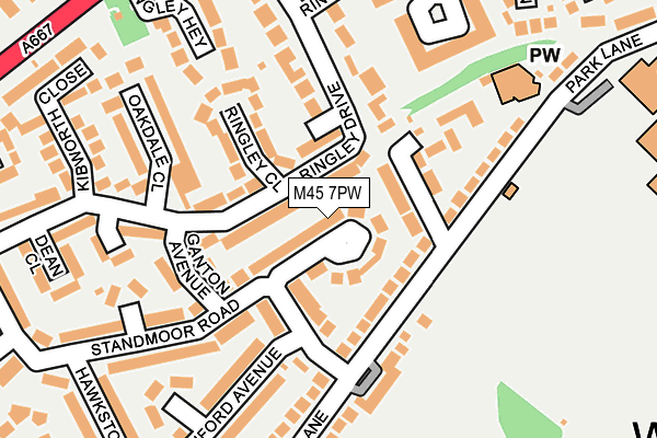 M45 7PW map - OS OpenMap – Local (Ordnance Survey)