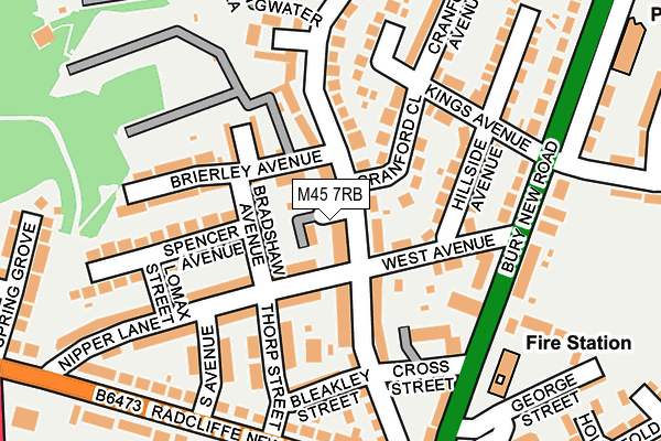 M45 7RB map - OS OpenMap – Local (Ordnance Survey)