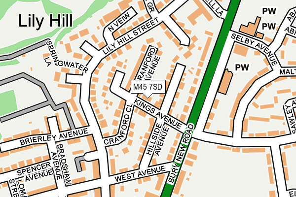 M45 7SD map - OS OpenMap – Local (Ordnance Survey)
