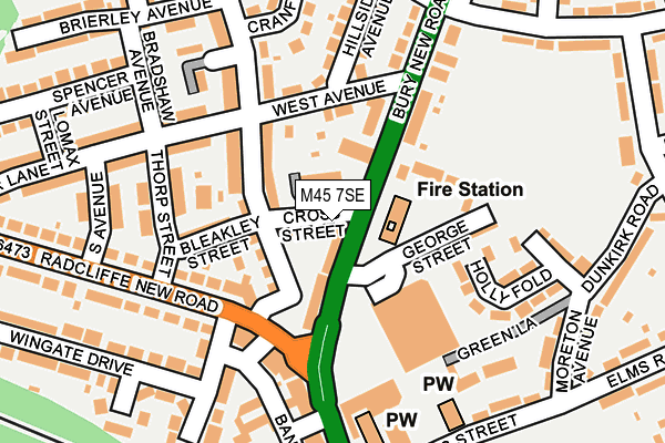 M45 7SE map - OS OpenMap – Local (Ordnance Survey)