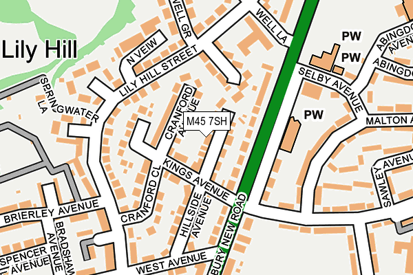 M45 7SH map - OS OpenMap – Local (Ordnance Survey)