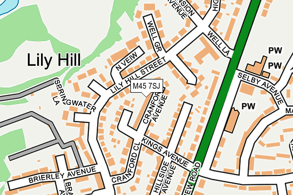 M45 7SJ map - OS OpenMap – Local (Ordnance Survey)