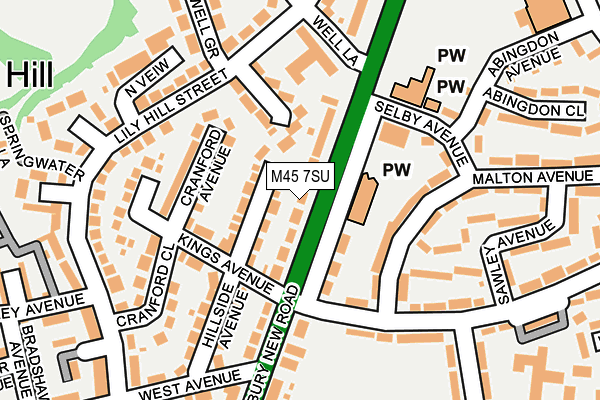 M45 7SU map - OS OpenMap – Local (Ordnance Survey)