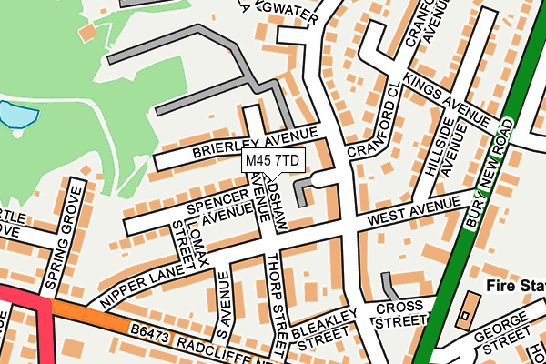 M45 7TD map - OS OpenMap – Local (Ordnance Survey)