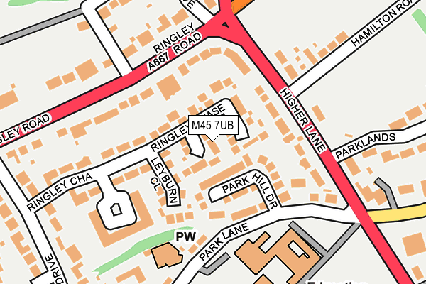 M45 7UB map - OS OpenMap – Local (Ordnance Survey)