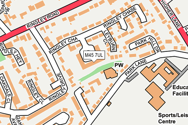 M45 7UL map - OS OpenMap – Local (Ordnance Survey)