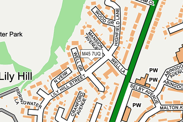 M45 7UQ map - OS OpenMap – Local (Ordnance Survey)