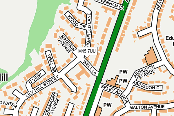 M45 7UU map - OS OpenMap – Local (Ordnance Survey)