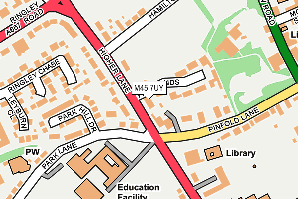 M45 7UY map - OS OpenMap – Local (Ordnance Survey)