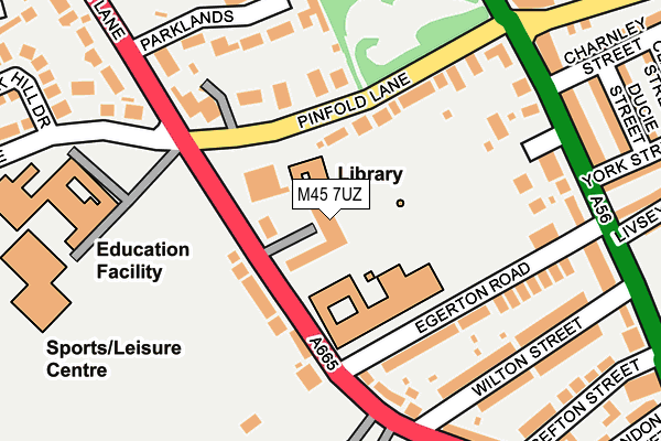 M45 7UZ map - OS OpenMap – Local (Ordnance Survey)
