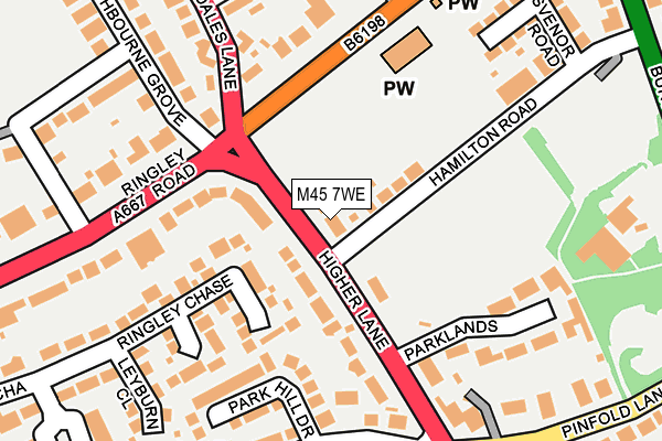 M45 7WE map - OS OpenMap – Local (Ordnance Survey)