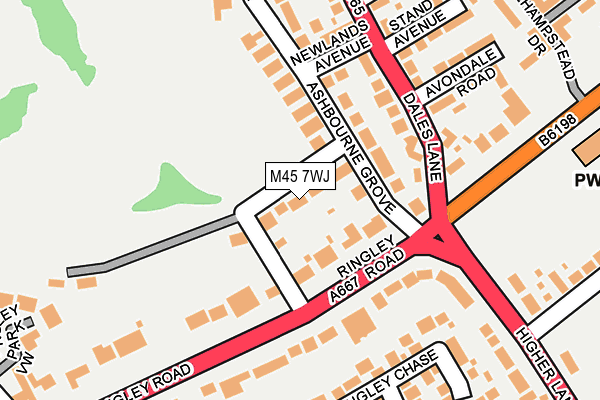 M45 7WJ map - OS OpenMap – Local (Ordnance Survey)