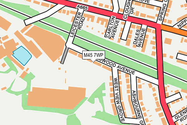 M45 7WP map - OS OpenMap – Local (Ordnance Survey)