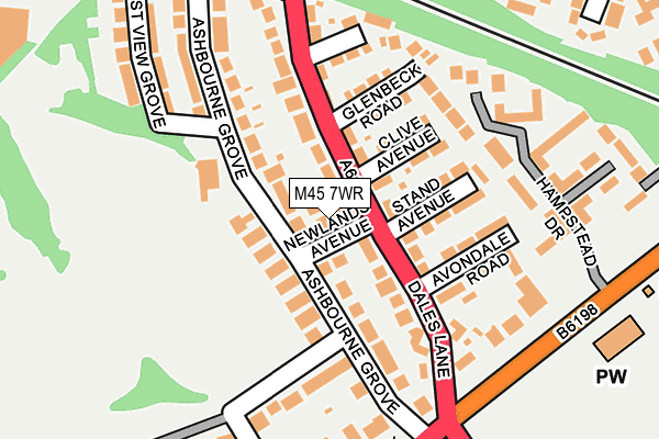 M45 7WR map - OS OpenMap – Local (Ordnance Survey)