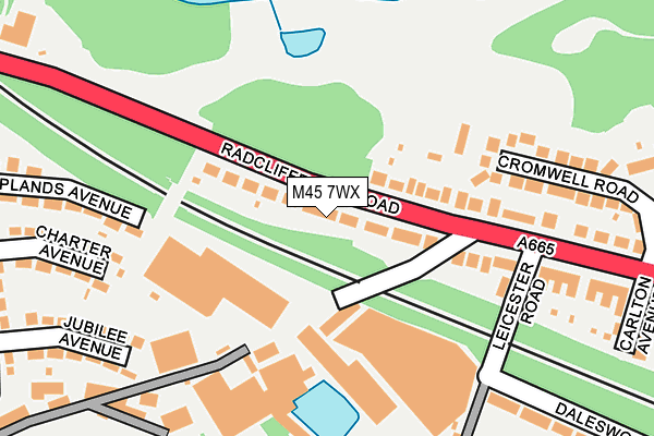 M45 7WX map - OS OpenMap – Local (Ordnance Survey)