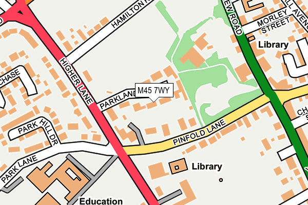 M45 7WY map - OS OpenMap – Local (Ordnance Survey)